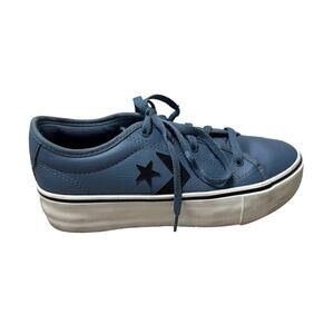 Converse Star Replay Platform Women's shoes size 8; Blue/Lakeside Faux Leather